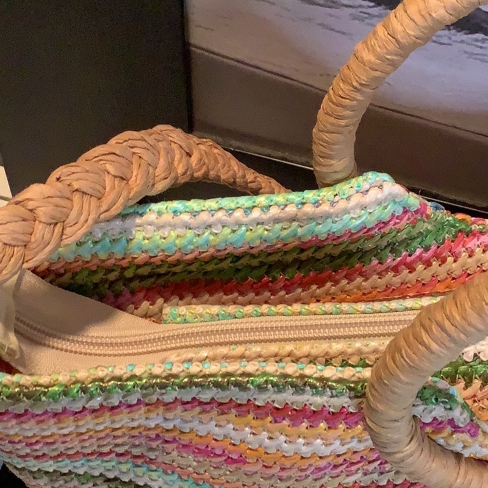 Cappelli Straworld Multicolor Straw Bag W/Braided Strap - Picture 9 of 10